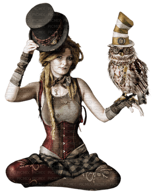 steampunk woman bp - darmowe png