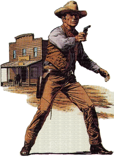 Cowboy. Gun. Leila - Ilmainen animoitu GIF