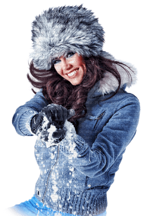 kikkapink woman winter snow blue - png grátis