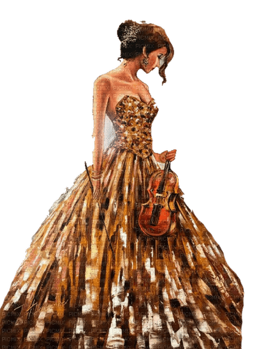 kikkapink femme woman violin vintage - png ฟรี