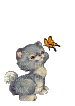 Gato Y Mariposas - 免费动画 GIF
