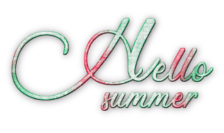 soave text hello summer pink green - png ฟรี