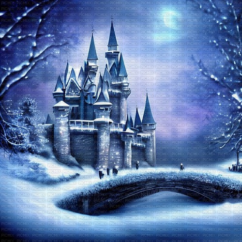 kikkapink winter fantasy background castle - png gratis