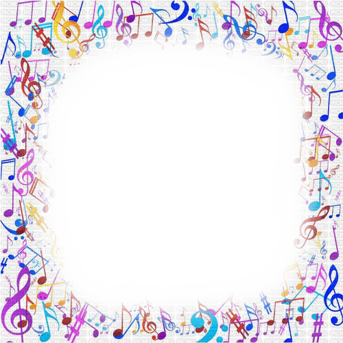 Music.Notes.Frame.Rainbow - By KittyKatLuv65 - png grátis
