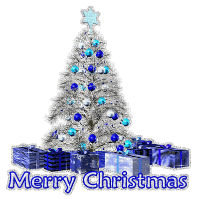 Christmas in blue - GIF animasi gratis