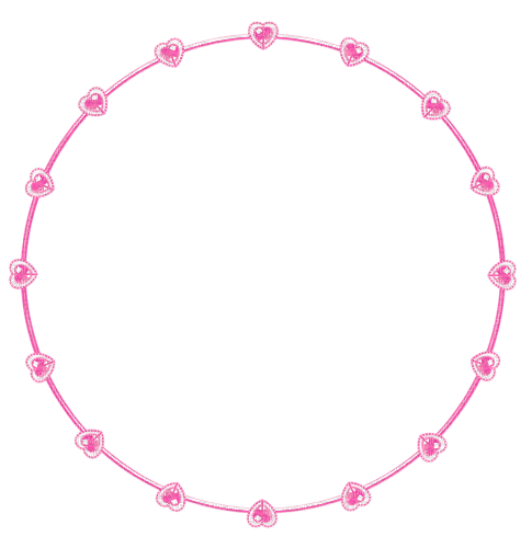 Hearts.Circle.Frame.Pink - PNG gratuit