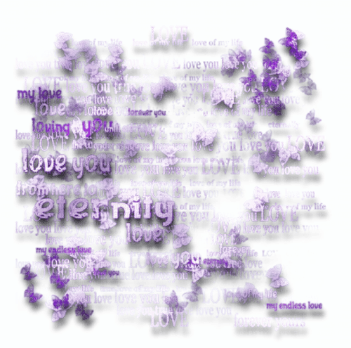 Love you purple white texts deco [Basilslament] - png gratuito