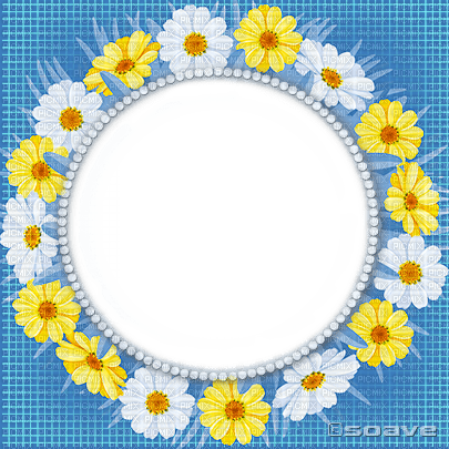 soave frame circle spring summer flowers - PNG gratuit