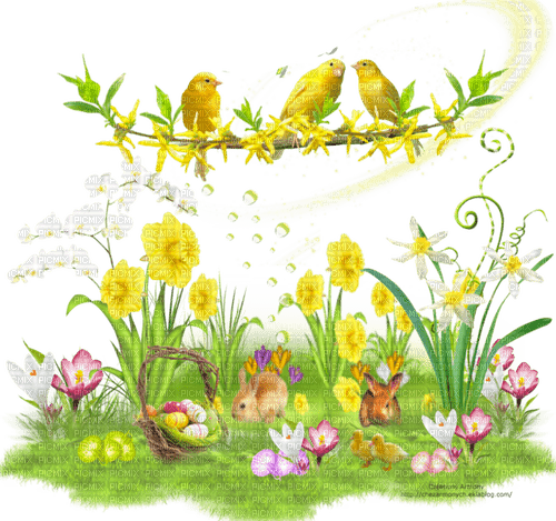 Frame cluster Spring Easter - безплатен png