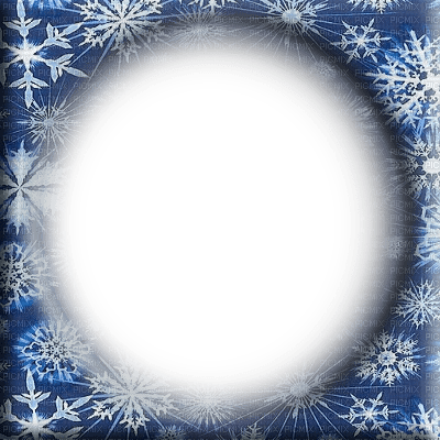 kikkapink winter christmas frame deco blue - besplatni png