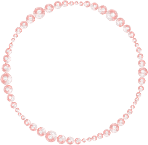 Pearls.Circle.Frame.Pink - PNG gratuit