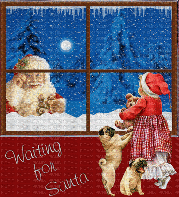 minou-waiting for -santa-christmas - 無料のアニメーション GIF