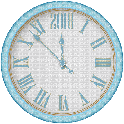 Kaz_Creations New Year Deco 2018 Clock - ücretsiz png
