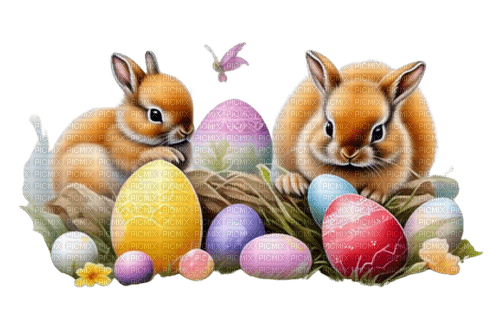 Easter. Rabbit. Eggs. Leila - PNG gratuit