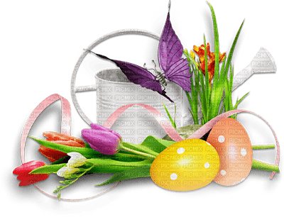 soave deco flowers spring tulips easter eggs - zdarma png
