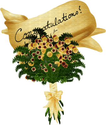 Kaz_Creations Deco Flower Bouquet Congratulations - Free PNG