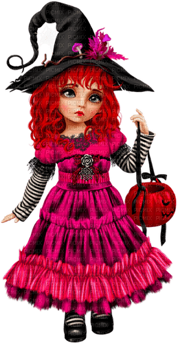 Witch.Black.White.Pink.Red - безплатен png