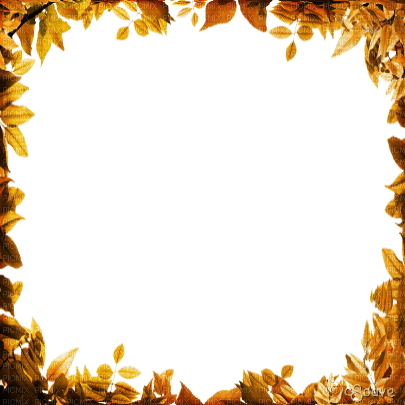 soave frame autumn leaves border brown yellow - Free PNG