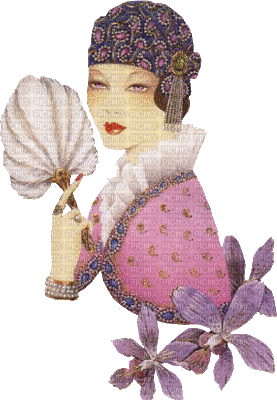 oriental woman fan bp - 無料のアニメーション GIF