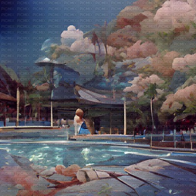 Poolside Background - png ฟรี
