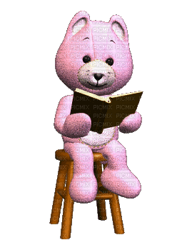ani---nalle läser--------teddybear - 免费动画 GIF