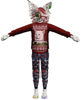 T pose Christmas sweater catboy - бесплатно png