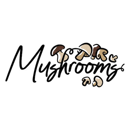 Mushrooms Autumn Text - Bogusia - gratis png