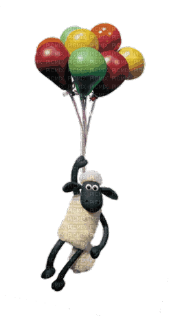 shaun in a balloon - Бесплатни анимирани ГИФ