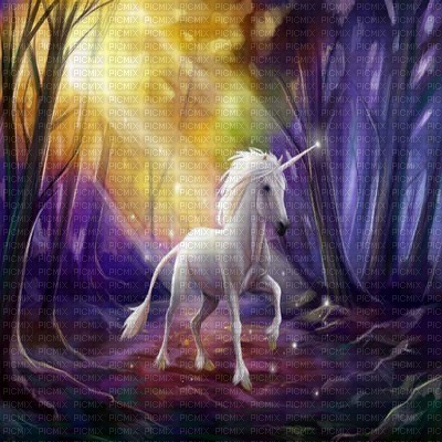 unicorn fantasy bg licorne  fond - png ฟรี
