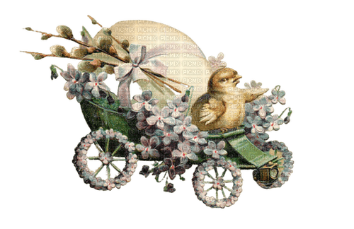 kikkapink bird easter vintage deco flowers - 免费PNG