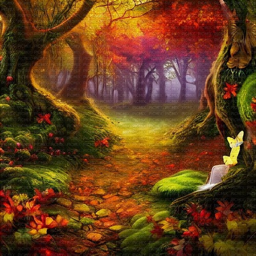 kikkapink autumn fantasy background - nemokama png
