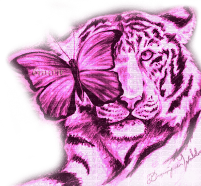 Y.A.M._Art tiger animals purple - PNG gratuit
