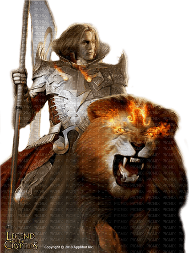 fantasy man and lion by nataliplus - gratis png