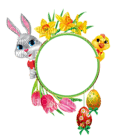 Kaz_Creations Easter Deco Bunny Circle Frame - nemokama png