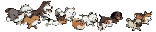 Pixel dogs running - GIF animasi gratis