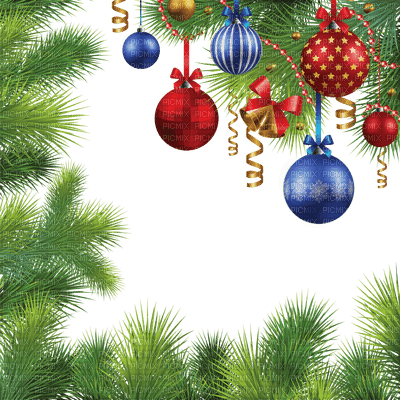 christmas pine tree frame cadre noel - бесплатно png