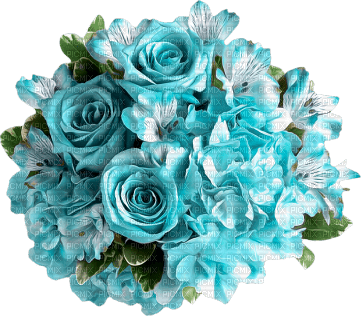 Roses.Flowers.Bouquet.Blue - PNG gratuit