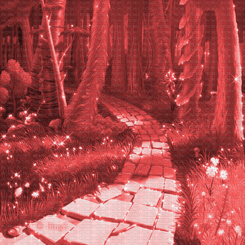 Y.A.M._Cartoons Landscape background red - Ilmainen animoitu GIF
