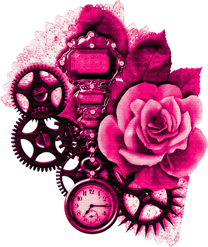 Steampunk.Deco.Pink - Free PNG