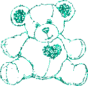 teal glitter teddy bear - Zdarma animovaný GIF
