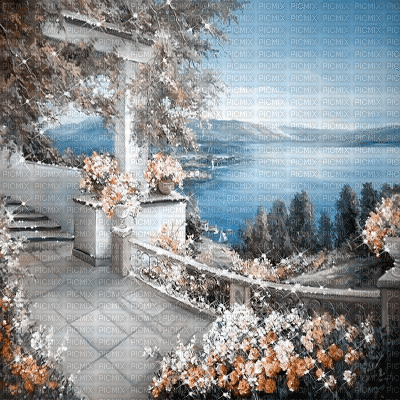 background balcony vintage spring summer glitter - GIF animate gratis