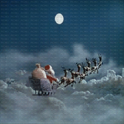 santa on his way animated bg - Free animated GIF