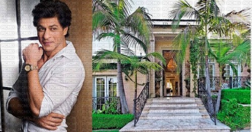 Shahrukh Khan vor neben seiner Villa - png grátis