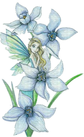 Elfe, Blumen, Türkisblau - png ฟรี