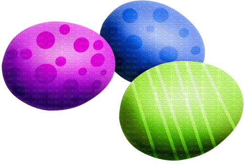 Easter.Eggs.Purple.Green.Blue - PNG gratuit