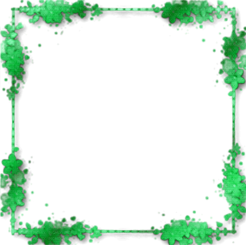 Green frame flowers deco [Basilslament] - ücretsiz png