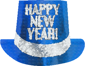 soave deco happy new year text hat animated - Zdarma animovaný GIF