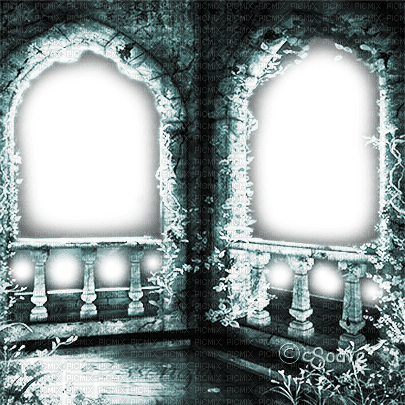 soave frame gothic vintage terrace teal - nemokama png