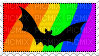 rainbow bat stamp - Free PNG