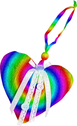 Heart.White.Rainbow - PNG gratuit
